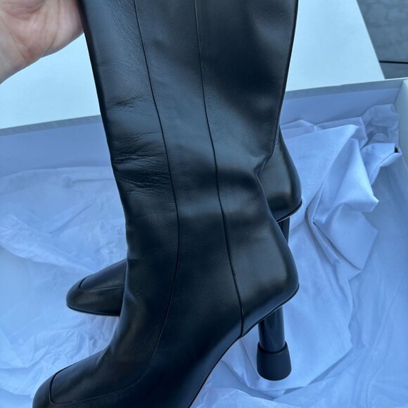 Clergerie Karl Knee HighTall Boots Soft Lambskin Leather Sz 8.5 Black Heels - Picture 6 of 13
